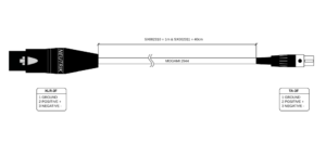 Mono balanced line input cable, XLR-3F to TA-3F