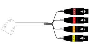 Digital cable AES IN 3M MDR 26-pin to 4x XLR-3F