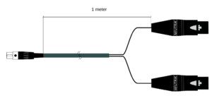 Stereo / Two channels unbalanced return input cable, 2x XLR-3F to 1x TA-3F