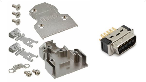 3M MDR 26-pin connector with 60 deg metal junction shell SX type