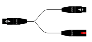 Split adapter for Comm PL1 / XLR-6F to XLR-3F and jack 6.35
